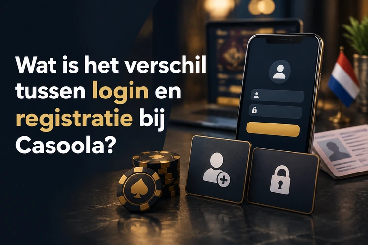 Wat is het verschil tussen login en registratie bij Casoola?